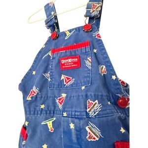 Vintage Oshkosh Sailboat Lighthouse Short Overalls Shortalls 3T Nautical USA